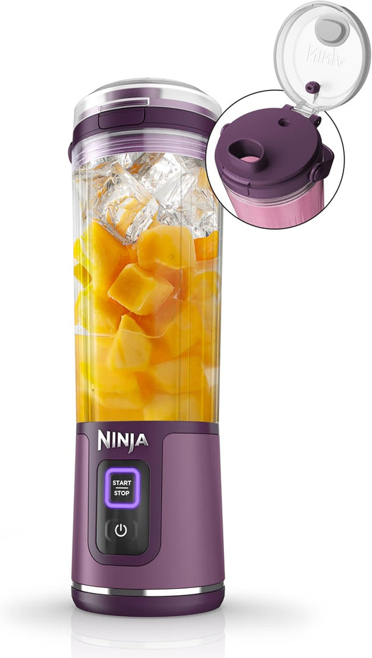 Ninja BC151PR Blast Portable Blender, Cordless, 18Oz. Vessel, Personal Blender-For Shakes & Smoothies, BPA Free, Leakproof-Lid & Sip Spout, USB-C Rechargeable, Dishwasher Safe Parts, Passion Fruit