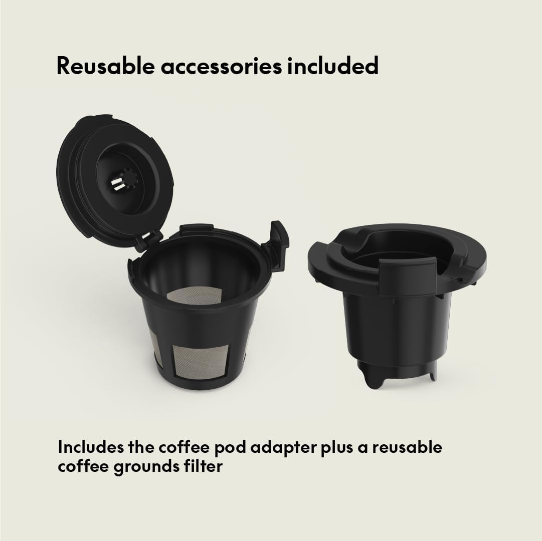 BELLA Single Serve Coffee Maker, K Cup & Coffee Ground Compatible with Removable, Adjustable Drip Tray, Auto Shutoff & Reusable Dishwasher Safe Accessories, Brews 6Oz to 14Oz, 1000 Watt, Blossom