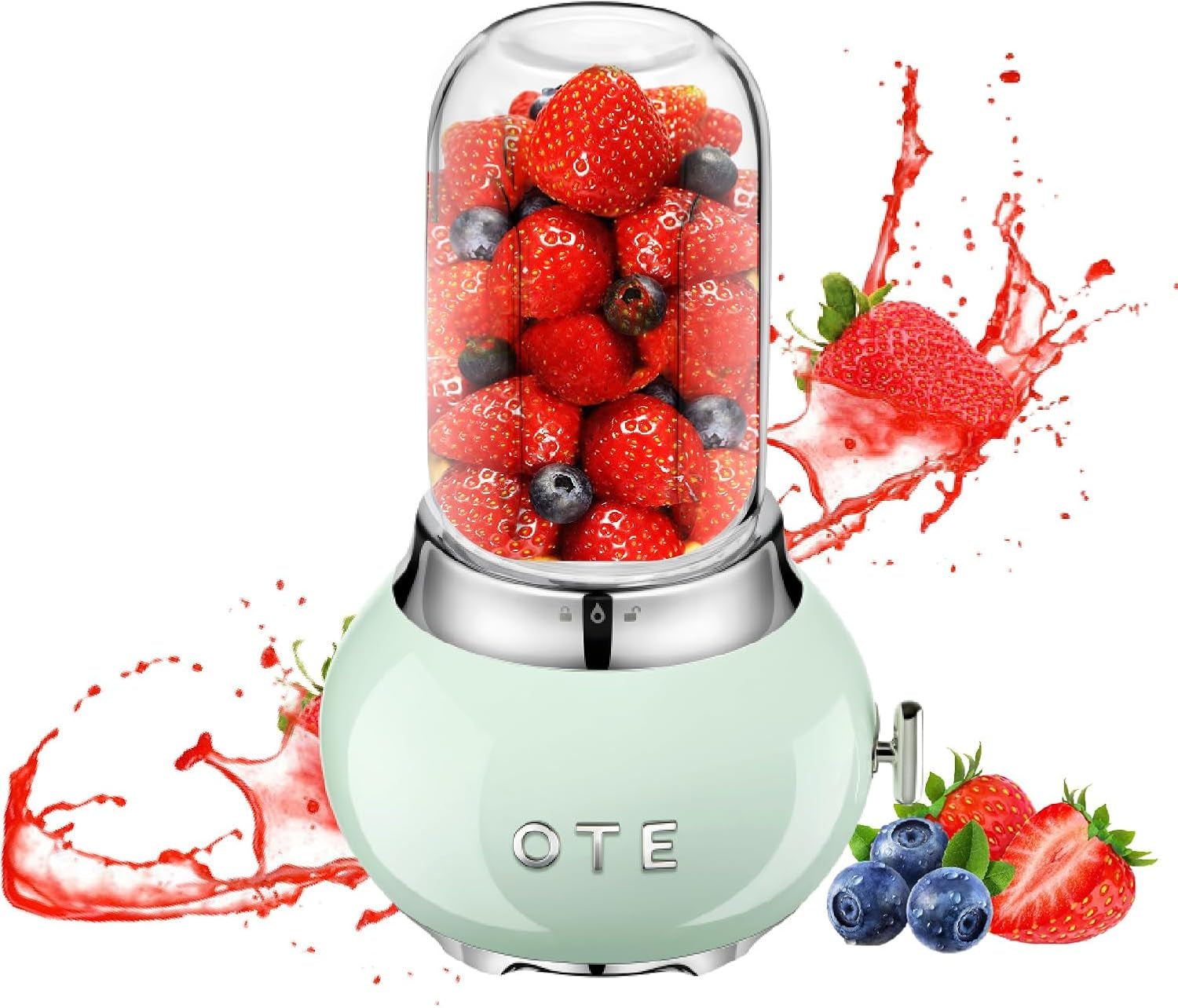 OTE Retro Blender Smoothie Maker with 400Ml  Boron Glass Container Green