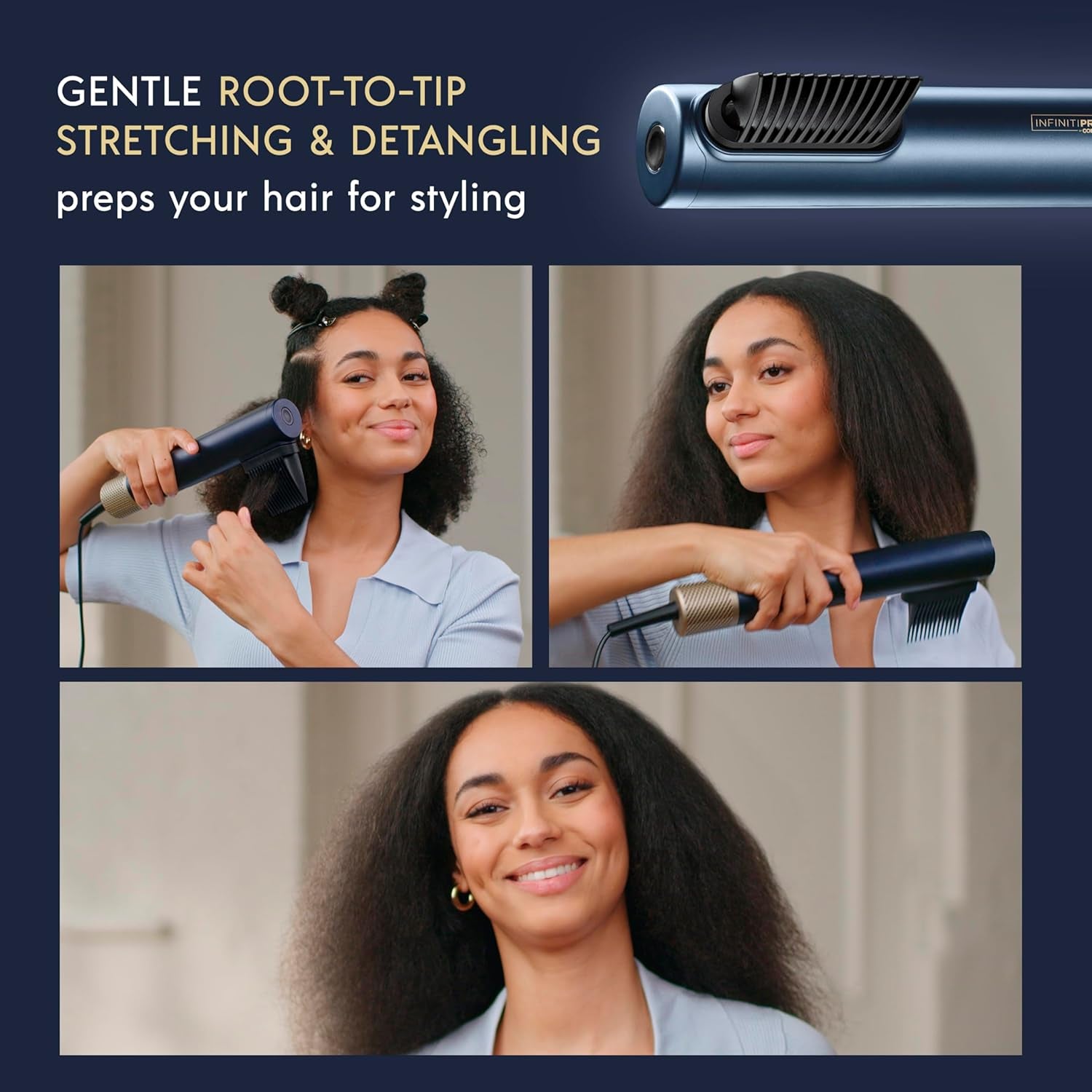 INFINITIPRO by CONAIR Digitalaire Hair Dryer | Drying Wand, Straightener, Styler, All in One | Powerful, Fast Blow Dryer with High Performance Straightening Brush, Volumizing Brush, and Styling Pick