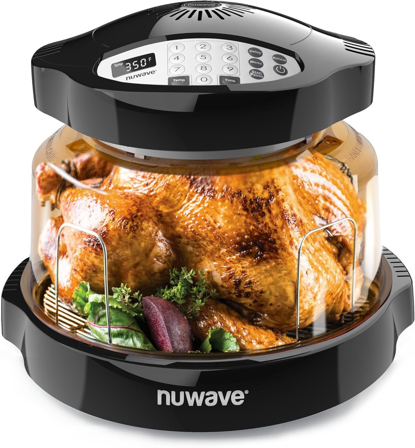 Nuwave Pro plus 2 Infra-Red Oven, Countertop, Convection, Cook Fresh or Frozen, No Defrosting or Preheating, Cook Healthy, 360 Surround Heat, Adjustable Temps, 100 Presets, 50 Memory, Tough Power Dome