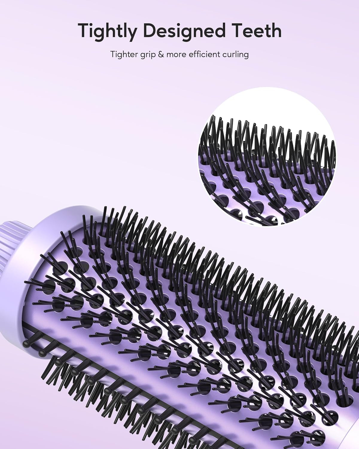 Wavytalk Thermal Brush Tourmaline Ceramic Negative Ion Technology 5 Temperature Settings Purple