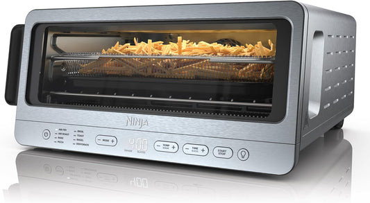 Ninja Flip Toaster Oven&Air Fryer, 8-In-1 Functionality, Flip Up&Away Capability for Storage Space, Largecapacity, Air Fry Basket, Sheetpan, Wire Rack&Removable Crumb Tray, Stainless,1800 Watts, SP151