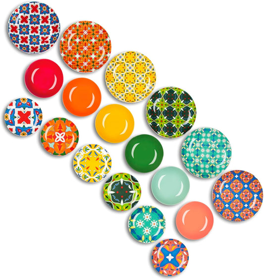 Excelsa Ankara Servizio Piatti 18 Pezzi, Porcellana E Stoneware, Decoro Multicolore, 6 Persone