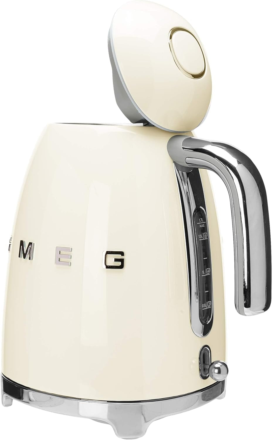 SMEG 50'S Retro Style Electric Water Kettle with Automatic Shutoff, Removable Base, and Water Indicator, KLF03CRUS, Cream