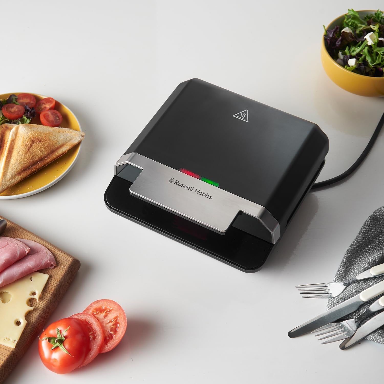 Russell Hobbs Sandwich Maker Durable Non-Stick Plates Black