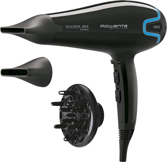 Rowenta Professional Hair Dryer 2 Concentrators 5 Speed/Temperature Combinations 2200W 