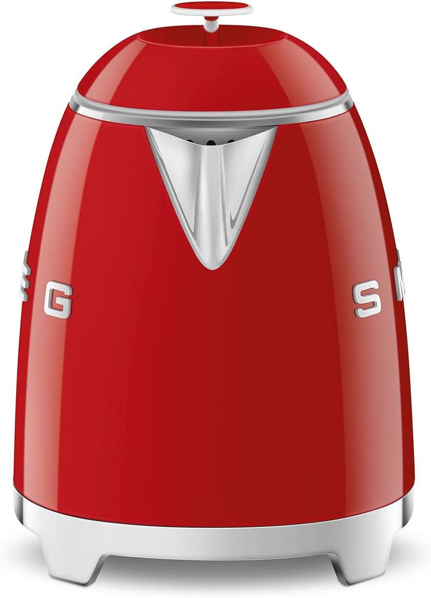 SMEG Mini 50'S Retro Style 3 Cup Electric Kettle with Double Wall anti Slip Base and Water Level Indicator (Red)