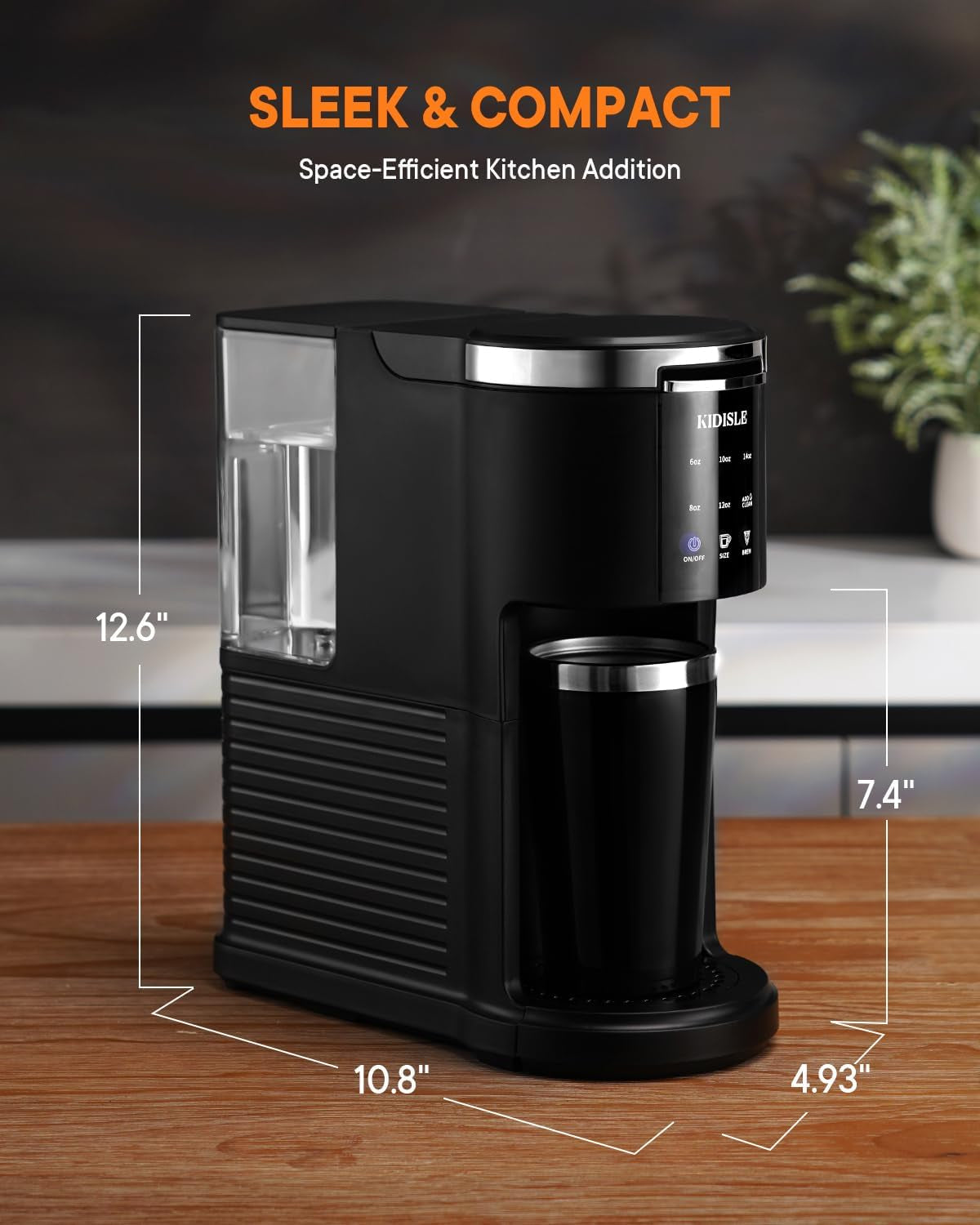 Single Serve Coffee Machine, 3 in 1 Pod Coffee Maker for K Cup Pods & Ground Coffee & Teas, 6 to 14Oz Brew Sizes, with 40Oz Removable Water Reservoir, Self-Cleaning Function, Black