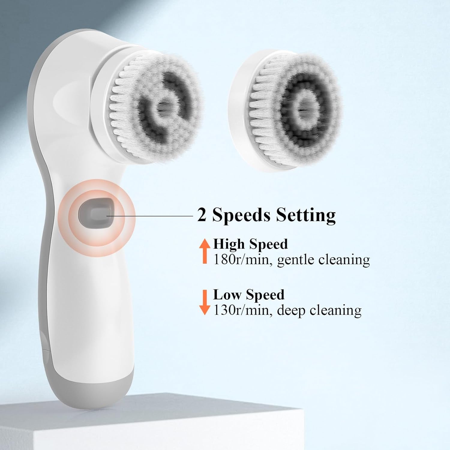 Touchbeauty 2In1 Electric Facial Cleansing Brush with Rotating Head &Oscillation Cleansing Head Waterproof