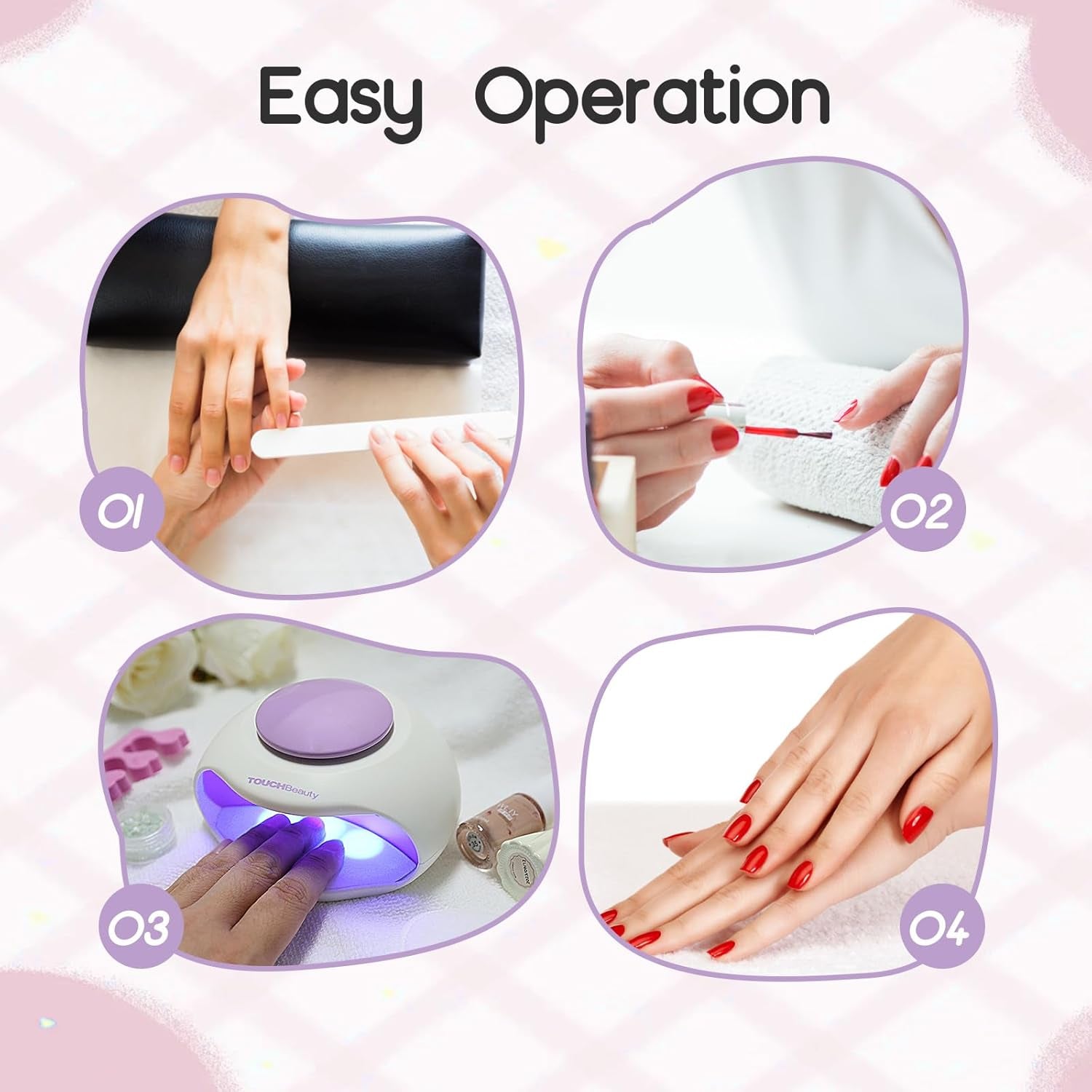 Touchbeauty Portable Nail Dryer with Air & 3 UV LED Nail Lamp Mini Size 