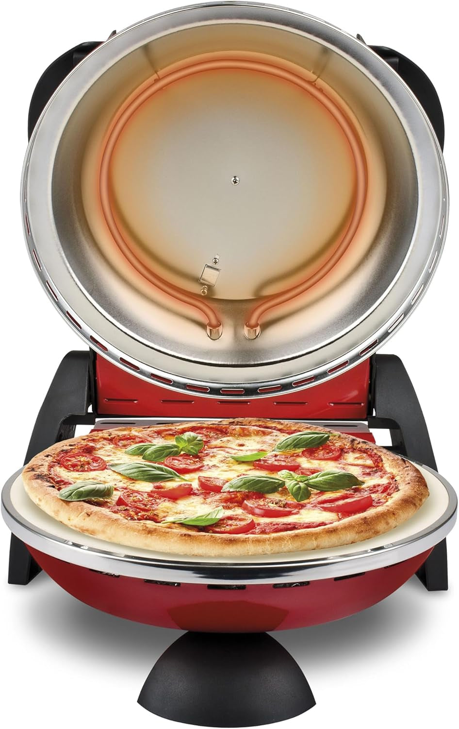 G3 Ferrari Pizza Oven With Adjustable Thermostat 400°C Double Heating Resistance 1200W Red