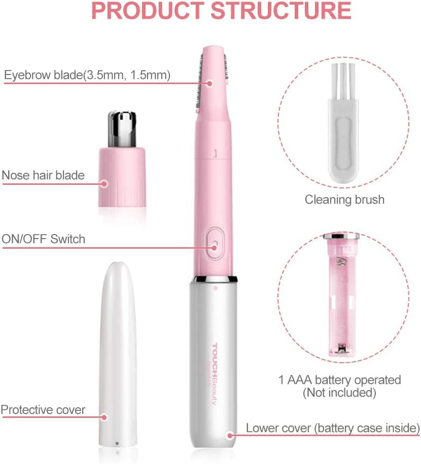 TOUCHBeauty Hair Trimmer for Face Eyebrow Nose Ear Body Hair Trimming All in ONE