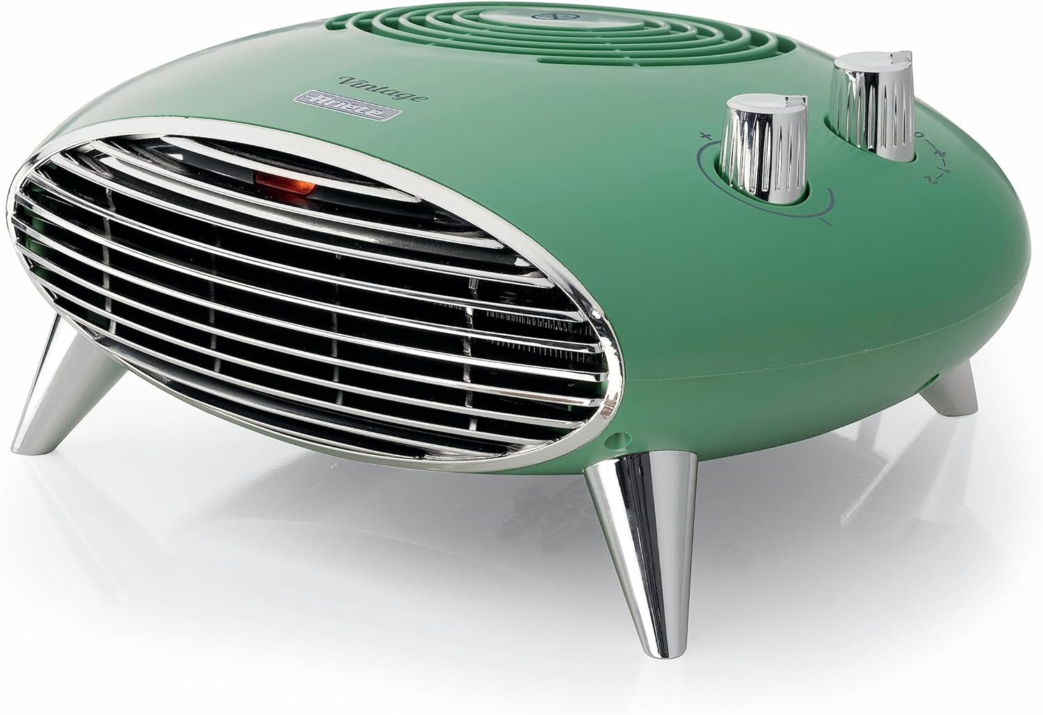 Ariete 8211 Termoventilatore Da Tavolo, Stufetta Elettrica, 2000W, Termostato, Silenzioso, Griglia E Piedi Cromati, Verde