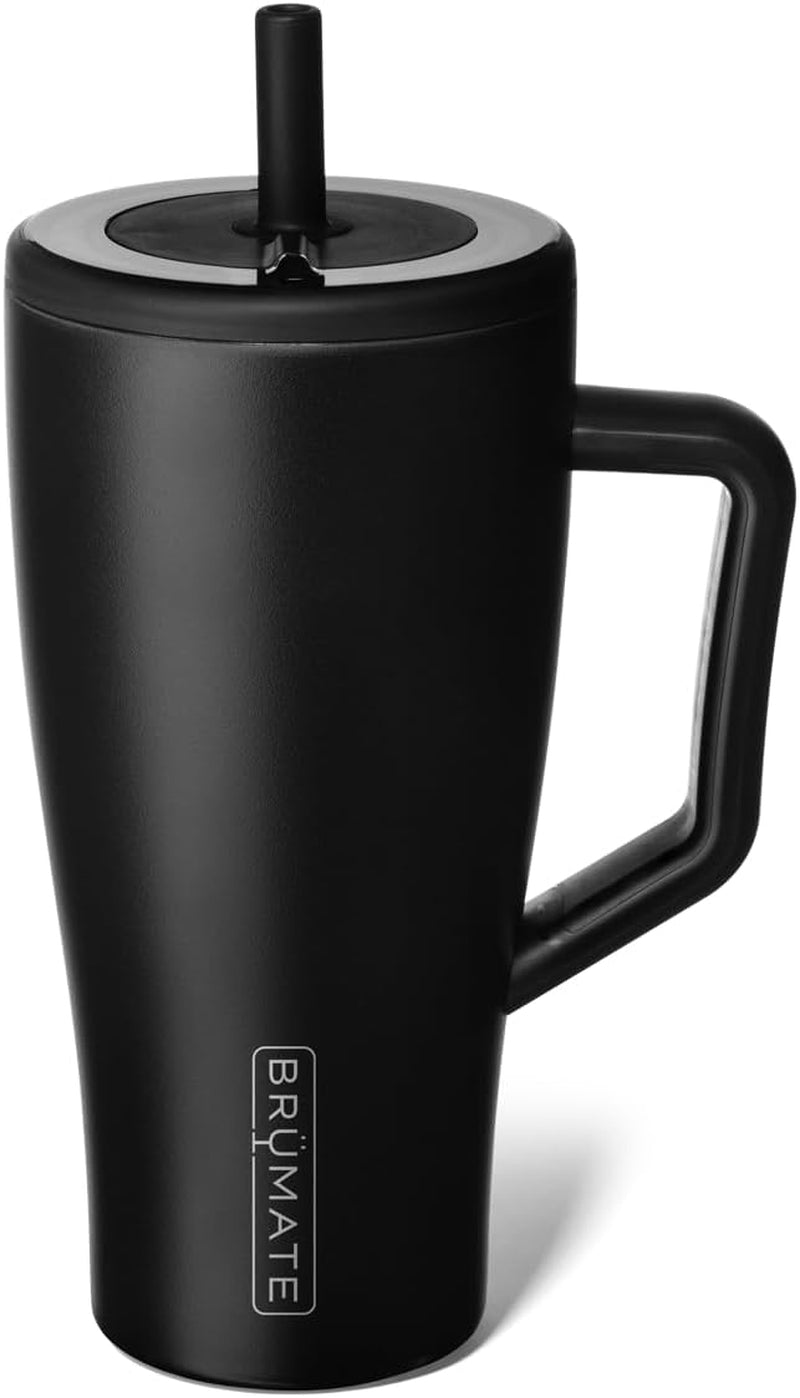 Brümate Era 30 Oz Tumbler with Handle and Straw | 100% Leakproof Insulated Tumbler with Lid and Straw | Made of Stainless Steel | Cup Holder Friendly Base | 30Oz (Matte Black)