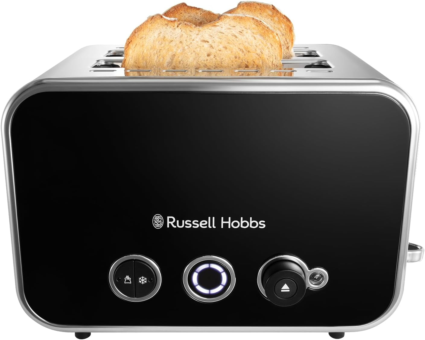 2 Slice Distinctions Toaster (Countdown to Ready, Extra Wide & Long Slots, 6 Browning Levels, Defrost/Reheat/Cancel Function, Lift & Look Feature, 1600W, Stainless Steel & Black) 26430