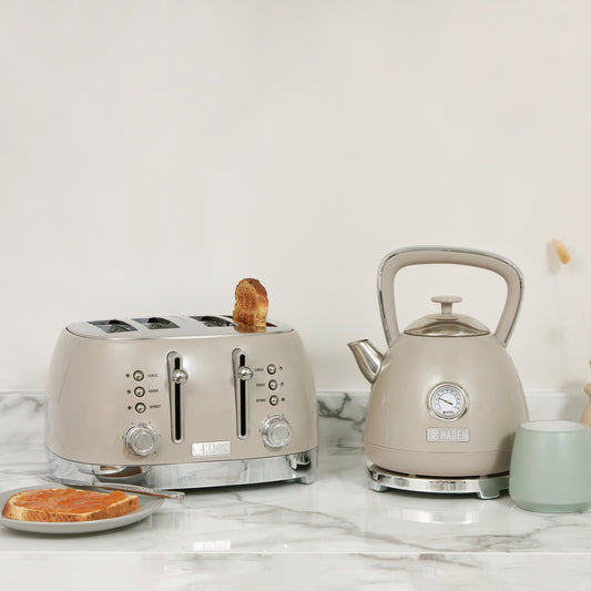 Haden Bristol Bundle Set of Kettle & 4 Slice Toaster Putty