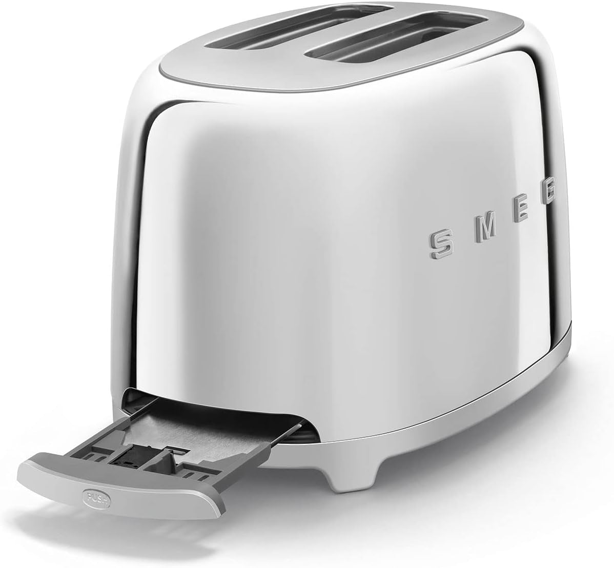 SMEG 2 Slice Toaster with 6 Presets and Defrost Function and Removable Crumb Tray TSF01SSMUS, Stainless Steel