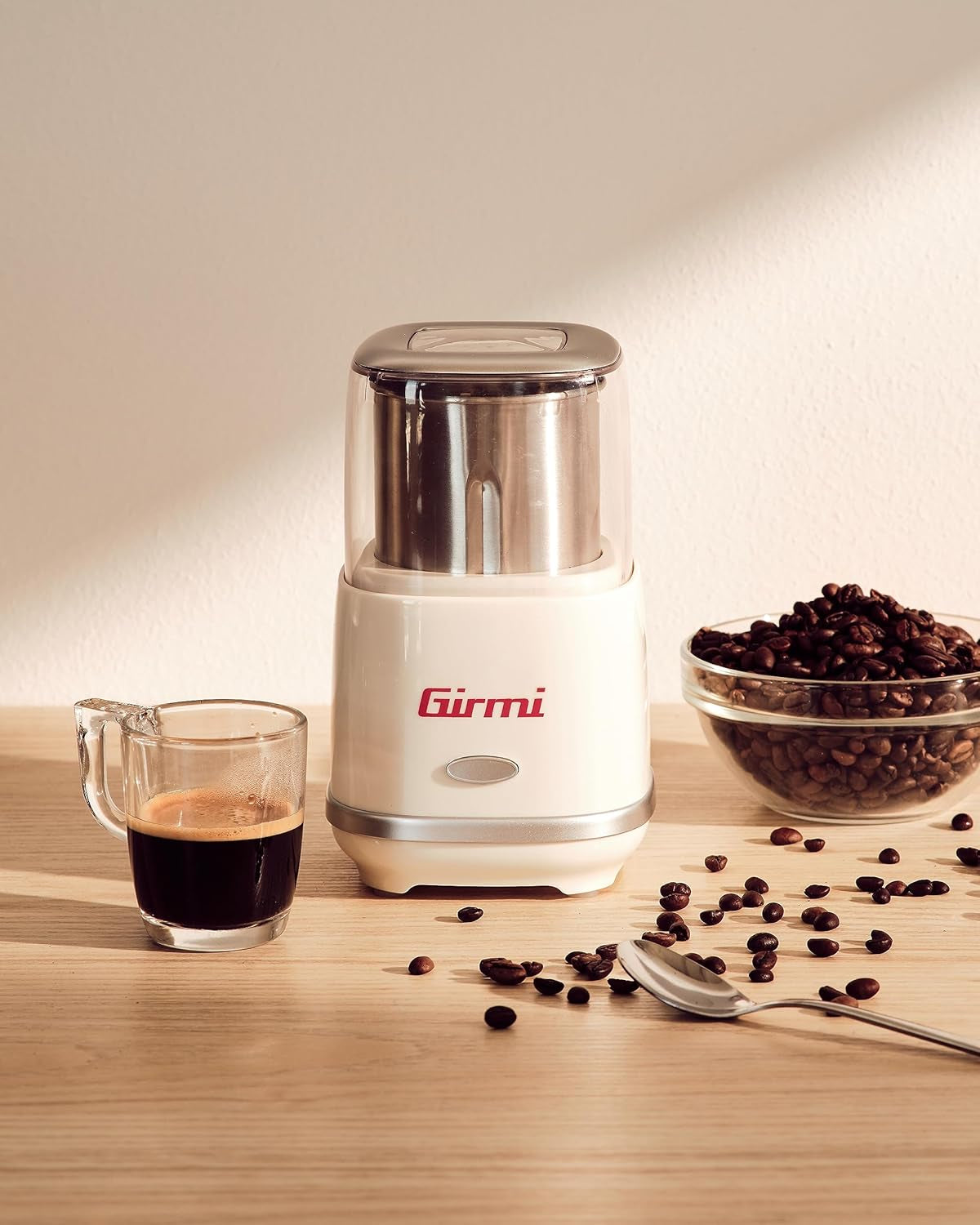 Girmi Spice and Coffee Grinder Double Lid PULSE Operation 180W Cream