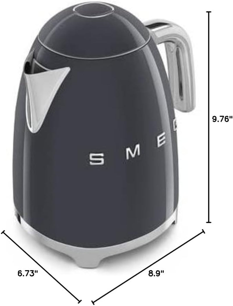 SMEG 50'S Retro Style 7 Cup Electric Kettle, Slate Grey KLF03GRUS