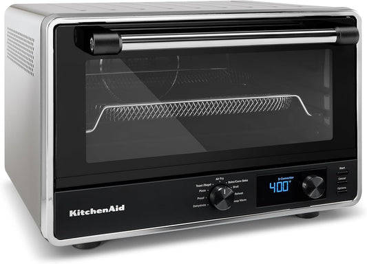 Kitchenaid Digital Countertop Oven with Air Fry & Pizza Stone, KCO128CU, Contour Silver