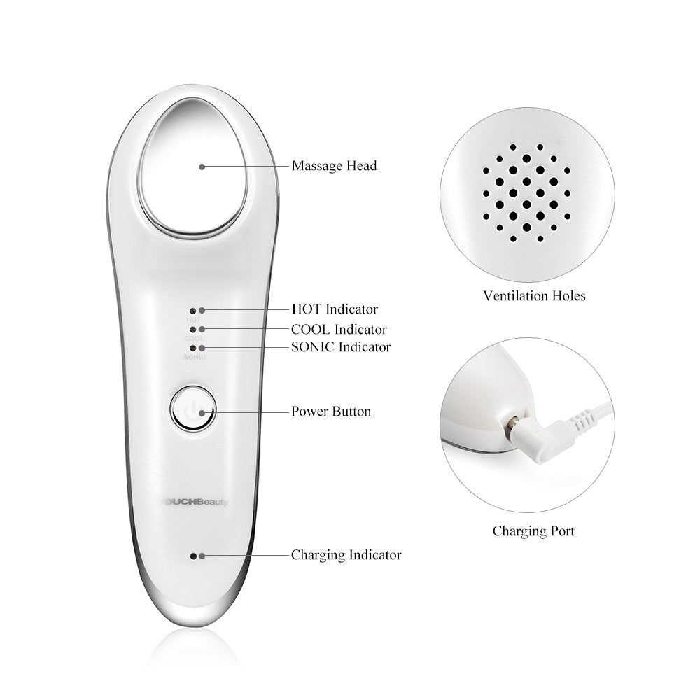 Touchbeauty Hot & Cold Facial Massager - Handheld Vibration Skin Rejuvenating Relaxation 