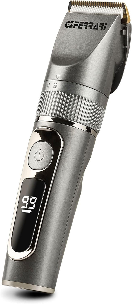 G3 Ferrari Rechargeable Beard and Hair Trimmer Digital Display Cordless Operation Super Battery Life Grey