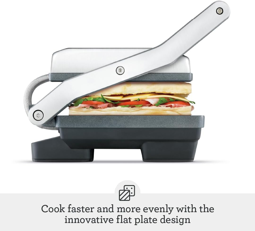 Breville Panini Press, Duo 1500-Watt Nonstick, Brushed Stainless Steel