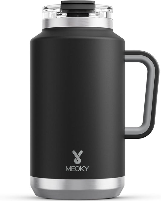 Meoky 50 Oz Tumbler with Handle, Stainless Steel Vacuum Insulated Tumbler with Lid and Straw, Keeps Cold for 36 Hours, 100% Leak-Proof, Bpa-Free (Night)