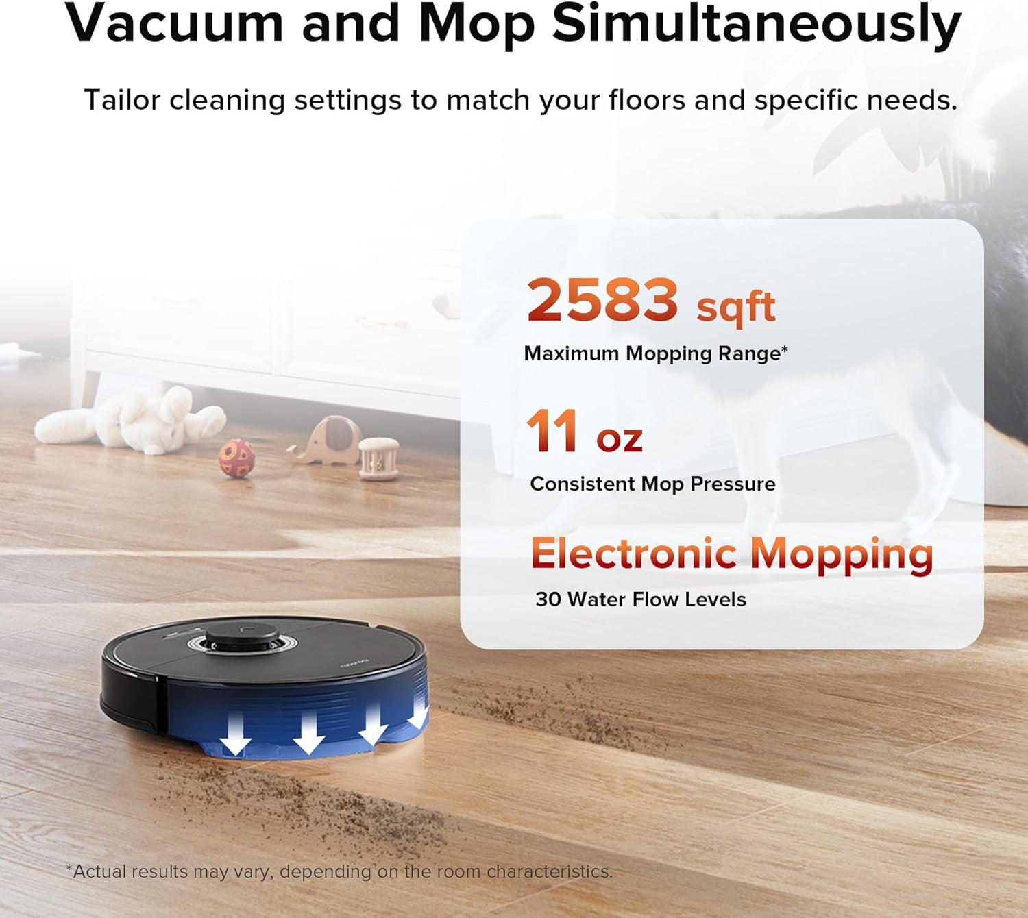 Roborock Q7 Max Robot Vacuum and Mop Cleaner, 4200Pa Strong Suction, Lidar Navigation, Multi-Level Mapping, No-Go&No-Mop Zones, 180Mins Runtime, Works with Alexa, Perfect for Pet Hair(Black)