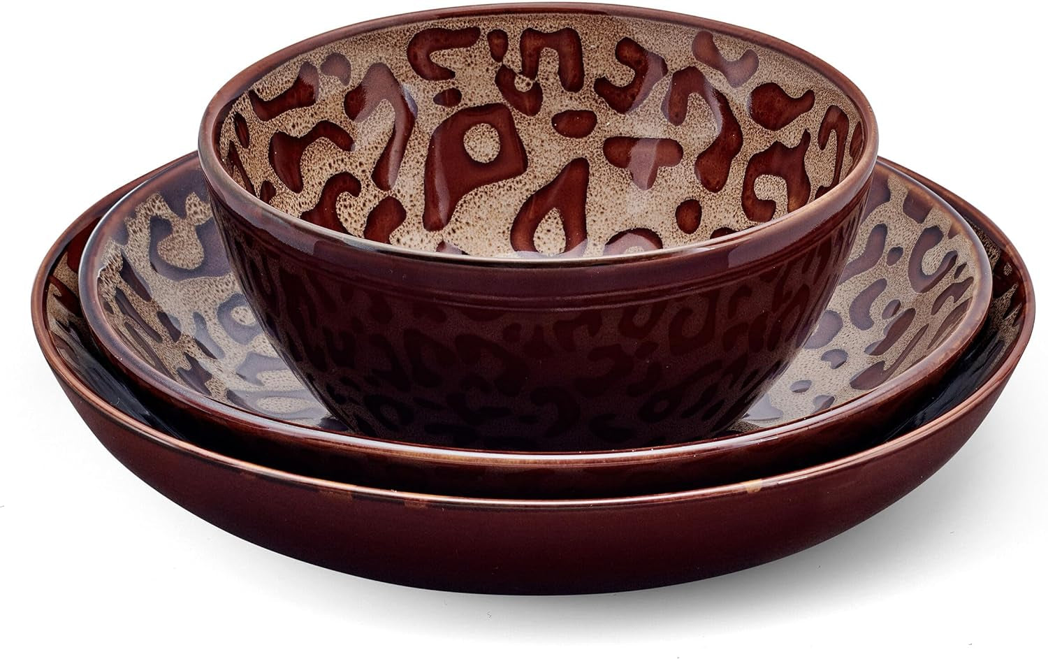 Mikasa Amari Animal Print Safari 12 Piece Dinnerware Bowl Set, Service for 4