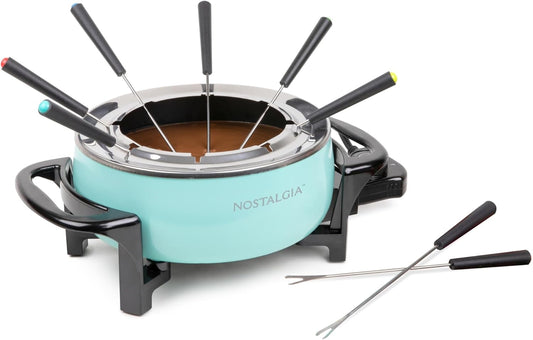 Nostalgia Electric Fondue Pot Set for Cheese & Chocolate With Temperature Control