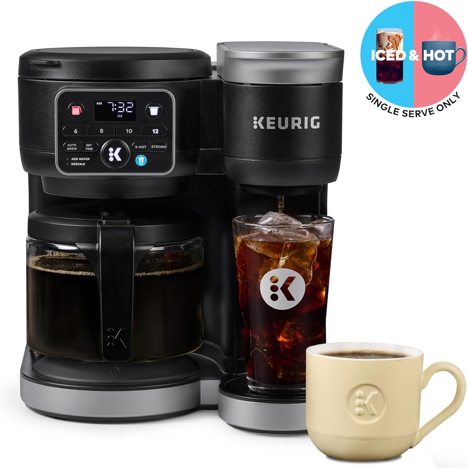 Keurig K-Duo Hot & Iced Single Serve & Carafe Coffee Maker, Multistream Technology, 72Oz Reservoir (Gen 2)