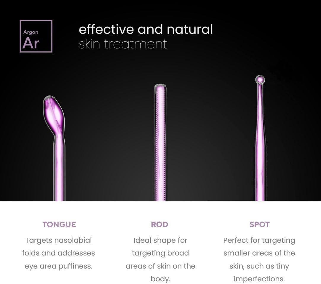 Portable Skin Therapy Machine with 6 Neon & Argon Wands – Boost Your Skin – Clear Firm & Tighten