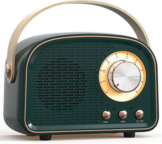 Retro Bluetooth Speaker with TWS Vintage Decor Green