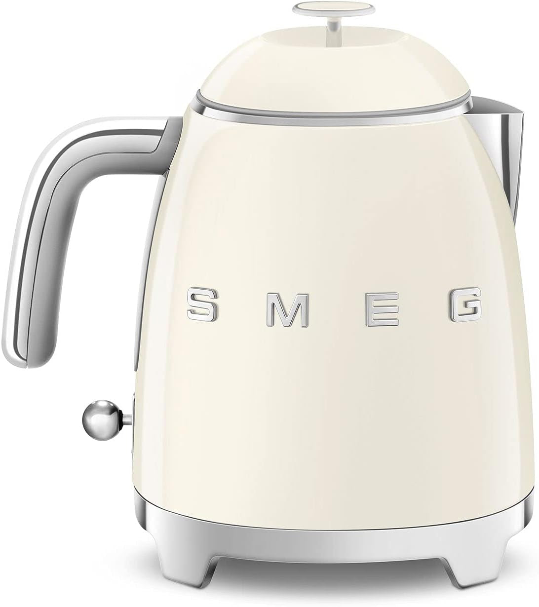 SMEG Mini 50'S Retro Style 3 Cup Electric Kettle with Double Wall anti Slip Base and Water Level Indicator (Cream)