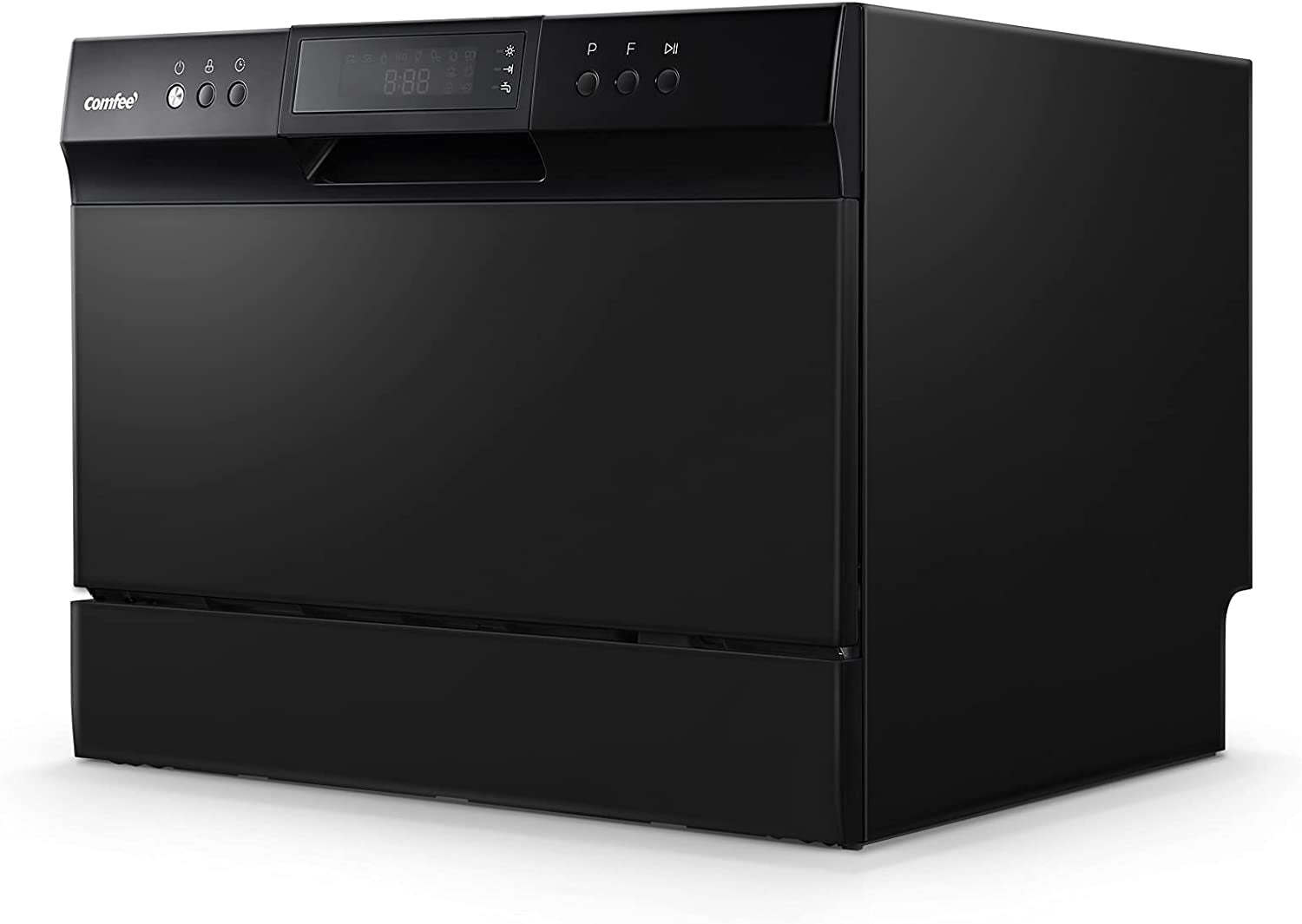 COMFEE’ Countertop Dishwasher, Energy Star Portable Dishwasher, 6 Place Settings & 8 Washing Programs, Speed, Baby-Care, ECO& Glass, Dish Washer for Dorm, RV& Apartment, Black