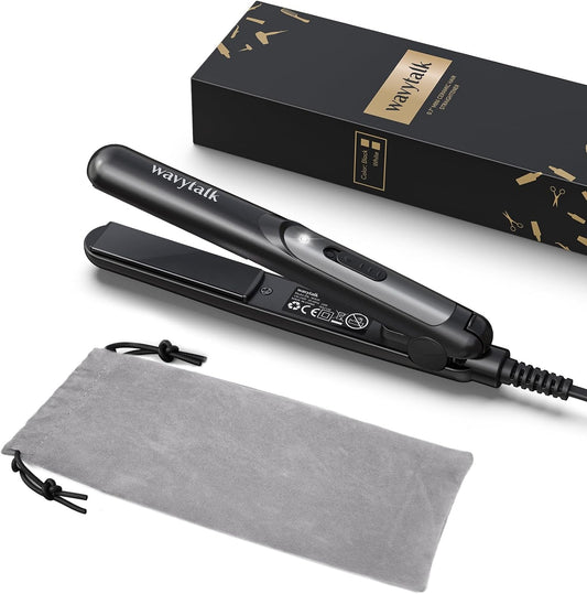 Wavytalk Mini Flat Iron 0.7 Inch Ceramic Mini Hair Straightener, Small Flat Irons for Short Hair, Curls Bangs, Dual Voltage Travel Flat Iron