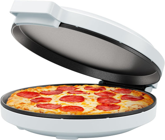 Chefman Everything Maker & Pizza Oven – 1440W Countertop Electric Pizza Maker with 12” Nonstick Cooking Plates, Make Pizza, Quesadillas, Omelettes and More, with Indicator Lights and Vertical Storage