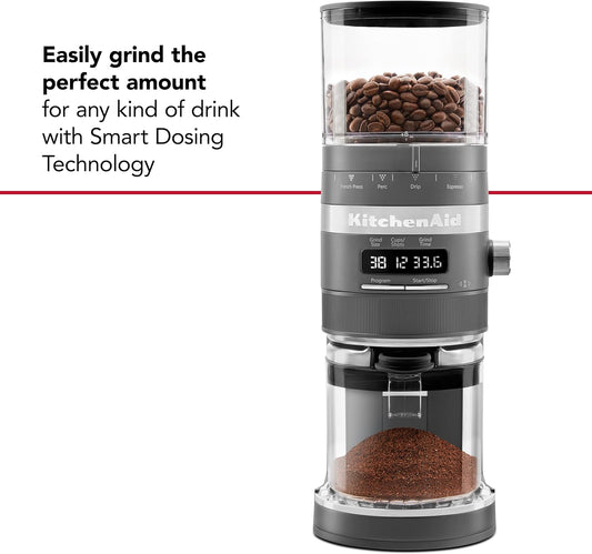 Kitchenaid Burr Coffee Grinder - KCG8433 - Matte Charcoal Grey, 10 Oz