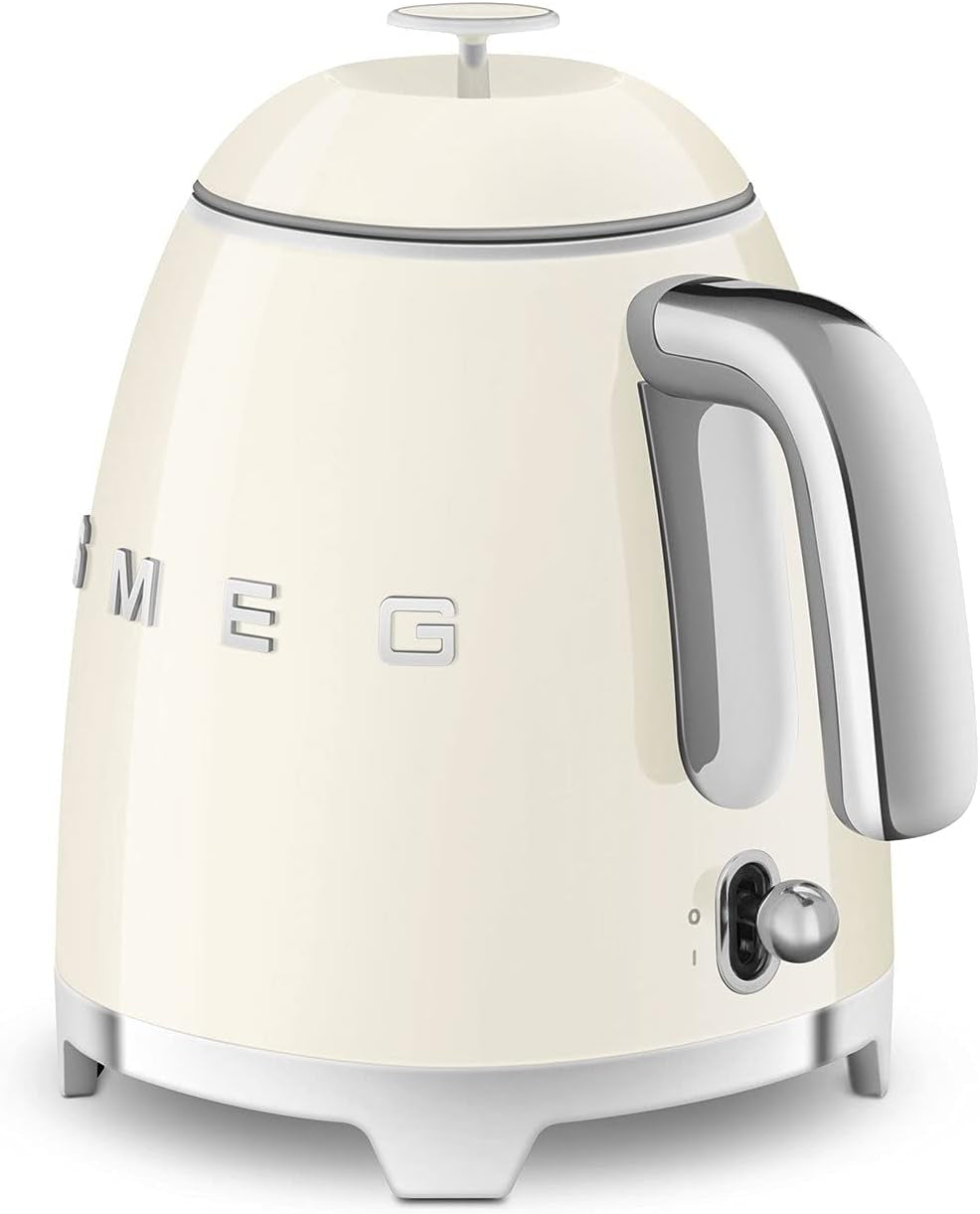 SMEG Mini 50'S Retro Style 3 Cup Electric Kettle with Double Wall anti Slip Base and Water Level Indicator (Cream)