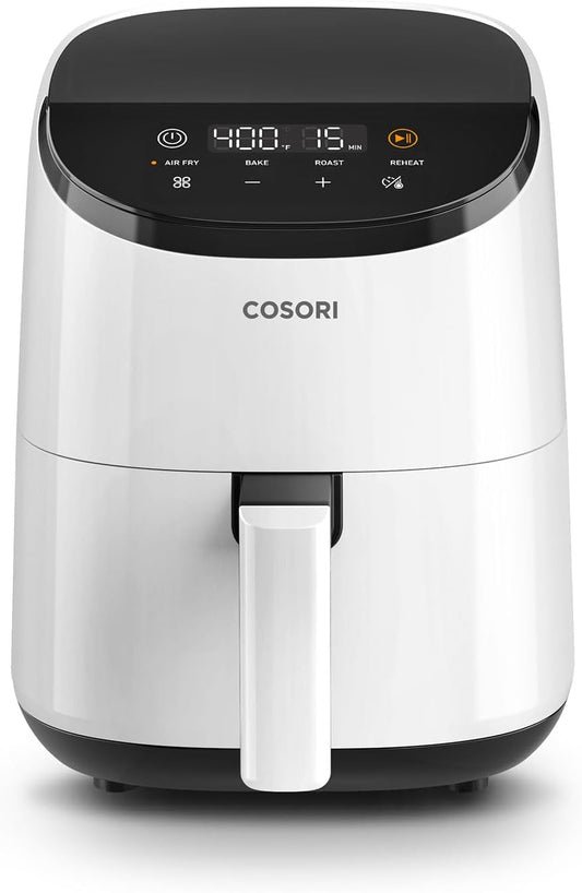 COSORI Air Fryer 2.1 Qt, 4-In-1 Small Mini Airfryer, Bake, Roast, Reheat, 97% Less Oil, Compact & Quiet, Nonstick & Dishwasher Safe Basket, 30 In-App Recipes with Nutrition Facts, Auto-Shut Off, White