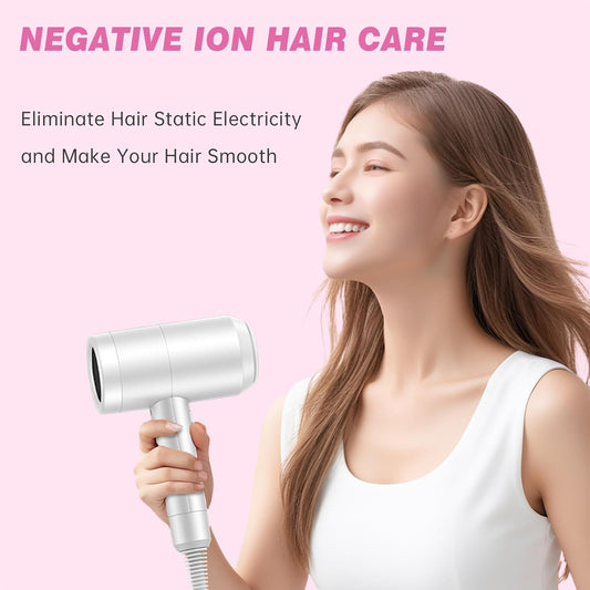 Hair Dryer with Diffuser, CONFU Blow Dryer for Curly Hair for Women Men, 21000PRM Travel Hair Dryer, Portable Lightweight Fast Drying Negative Ion Hairdryer for Home & Travel