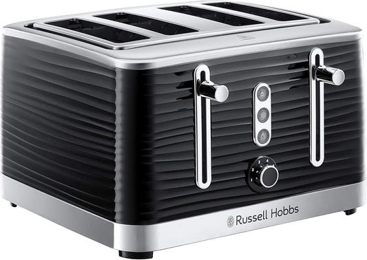 Inspire 4 Slice Toaster (Extra Wide Slots, High Lift Feature, 6 Browning Levels, Frozen/Cancel/Reheat Function with Blue LED Illumination, 1800W, Black Textured High Gloss) 24381