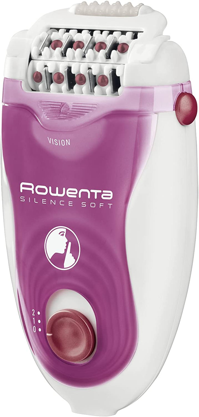 Rowenta EP5660 Silence Soft Epilatore, Epilazione Silenziosa per Gambe Con La Tecnologia Micro-Contact, 7 Accessori, 4, 8 W, 220 - 240 V, Viola/Bianco