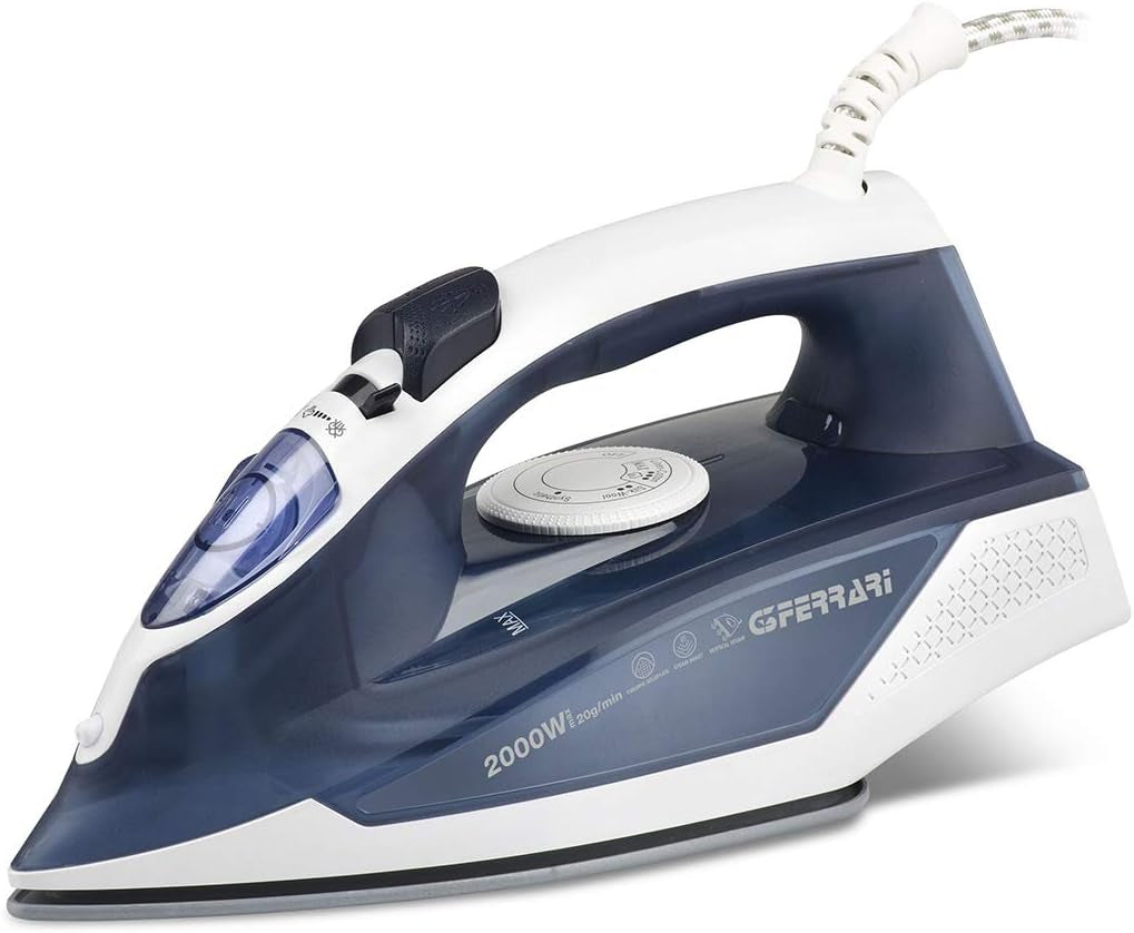 G3 Ferrari Steam Iron Ceramic Plate With Spray Function 2000W Blue