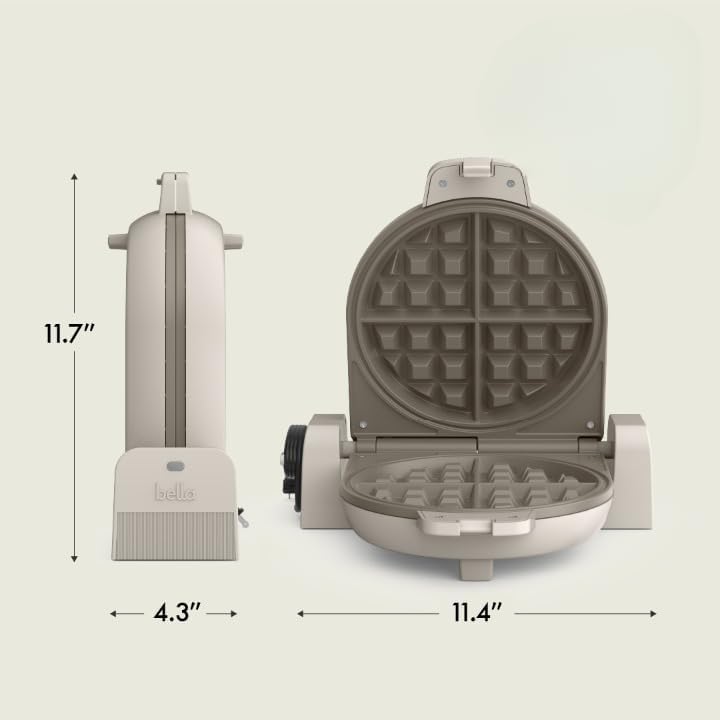 Bella Waffle Maker Ceramic Nonstick Coating 7” Wide & 1" Deep 1000W