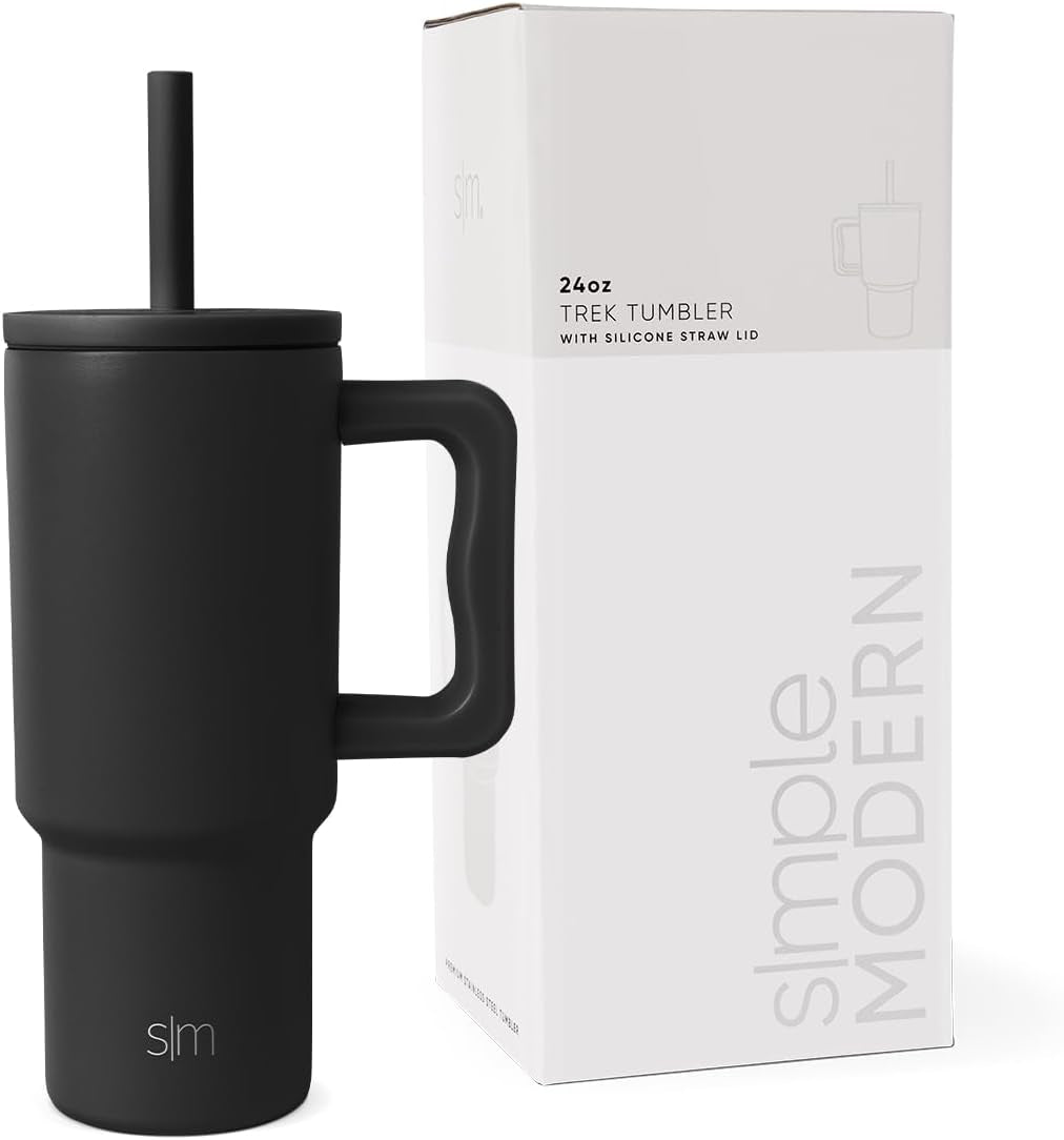 Simple Modern Stainless Steel Tumbler with Handle and Silicone Straw Lid 700ml Trek Collection