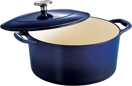 Tramontina Enameled Cast Iron Covered Dutch Oven Gradated Cobalt 5.5-Quart, 80131/075DS