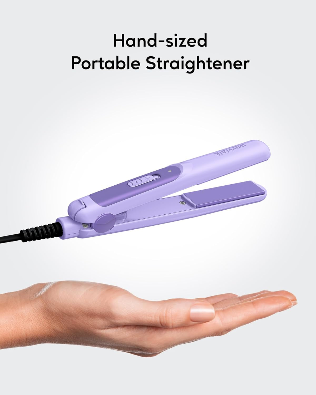 Wavytalk Ceramic Mini Hair Straightener - Curls Bangs - Dual Voltage Purple